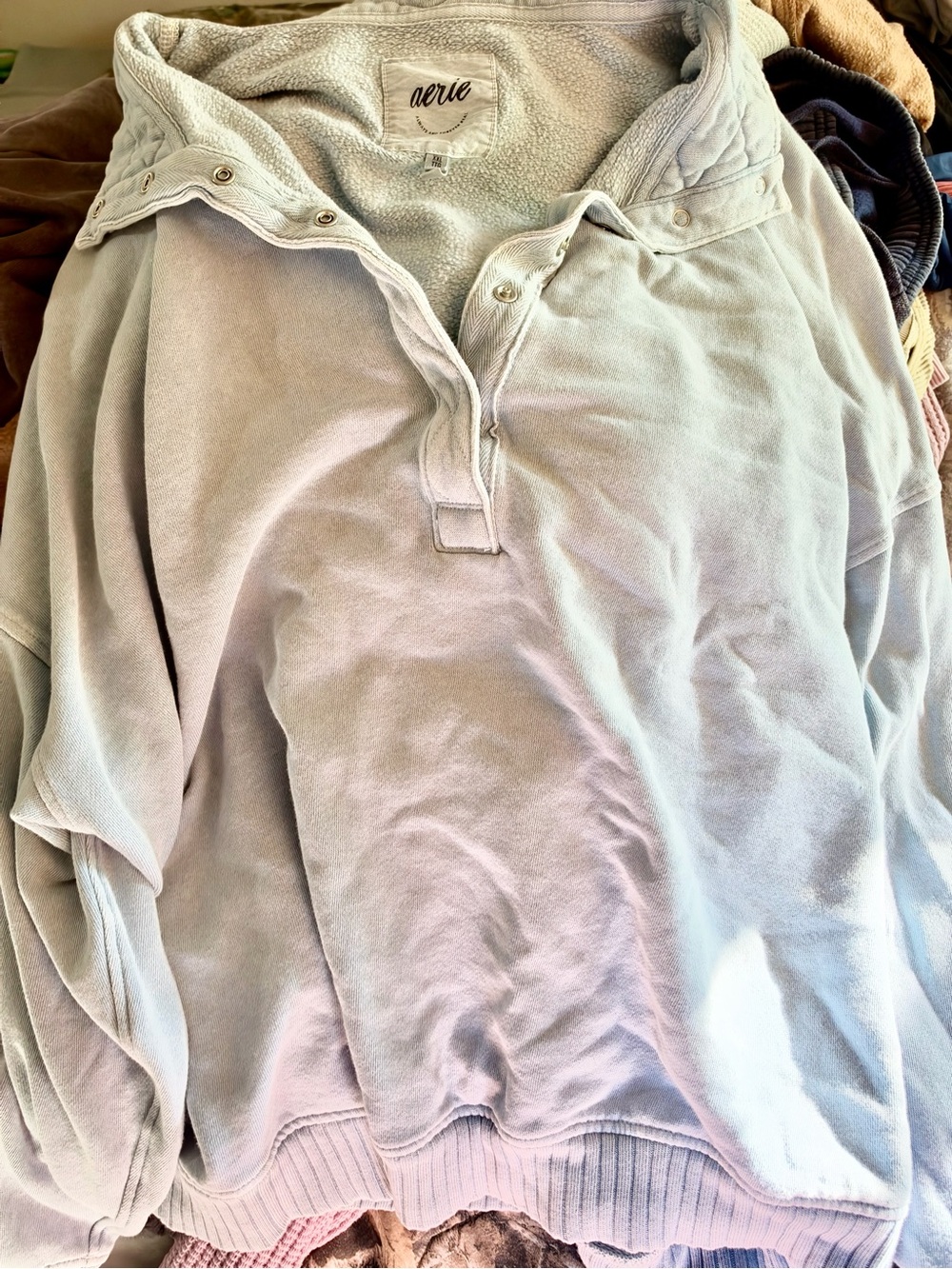 Aerie oh snap sweatshirt light blue!